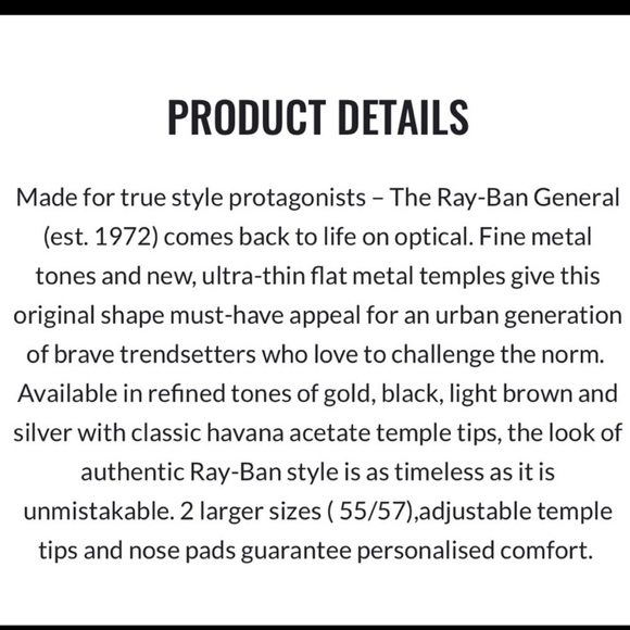 Ray-ban The General frame NWT - Picture 6 of 6
